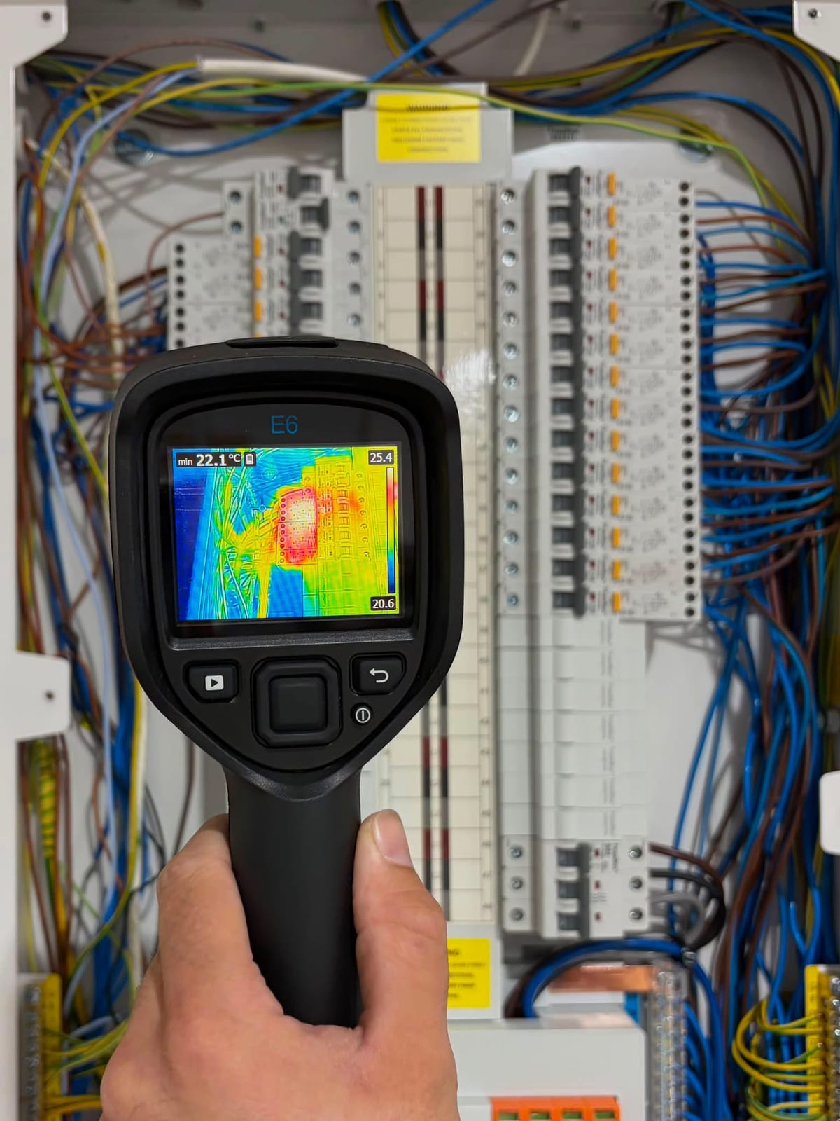 Thermal imaging survey on a live board