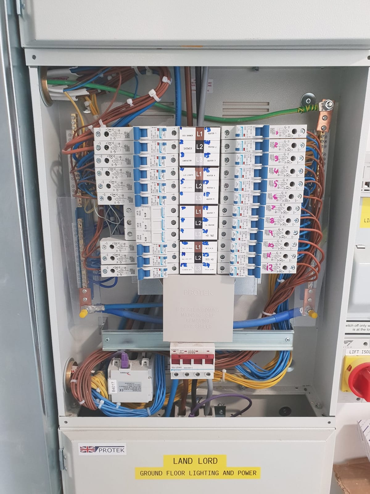Landlord supply distribution board